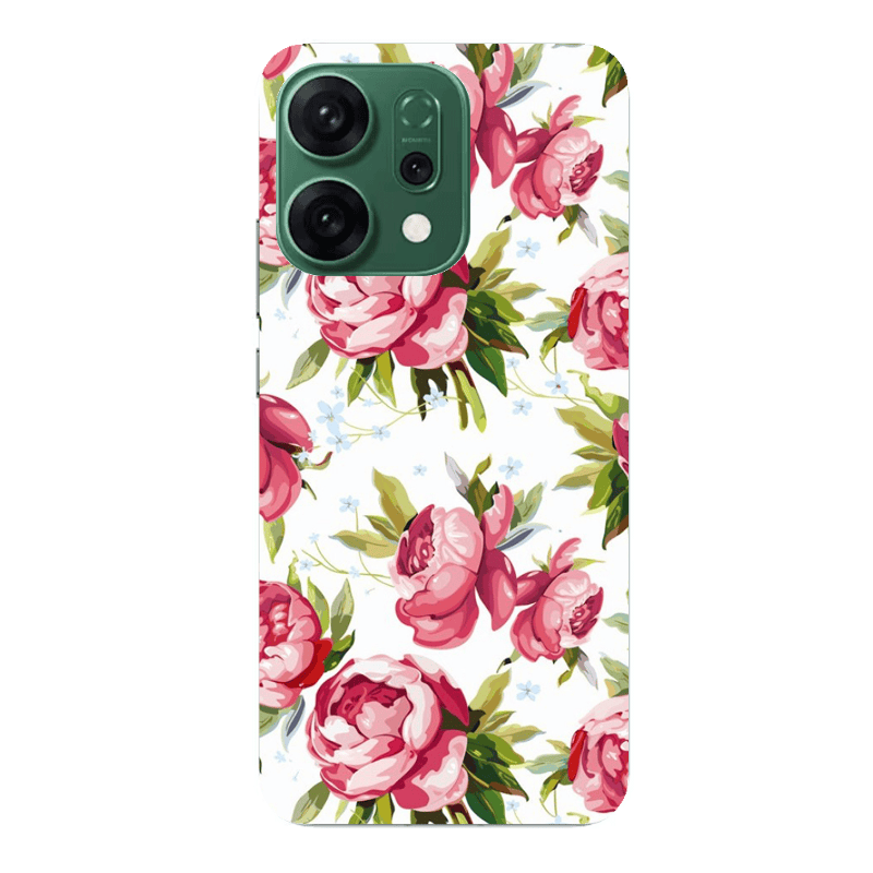 Oppo RENO 14 Pink Roses Transparent Silicone TPU Θήκη